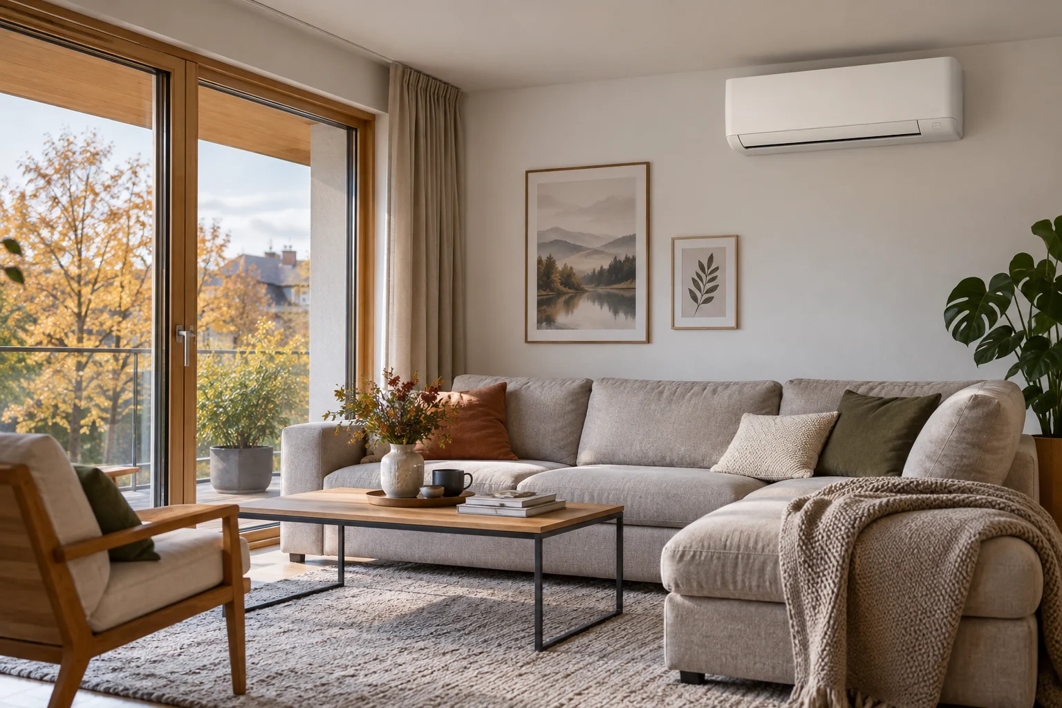 Klimaanlage zum Heizen in einem modernen Wohnraum