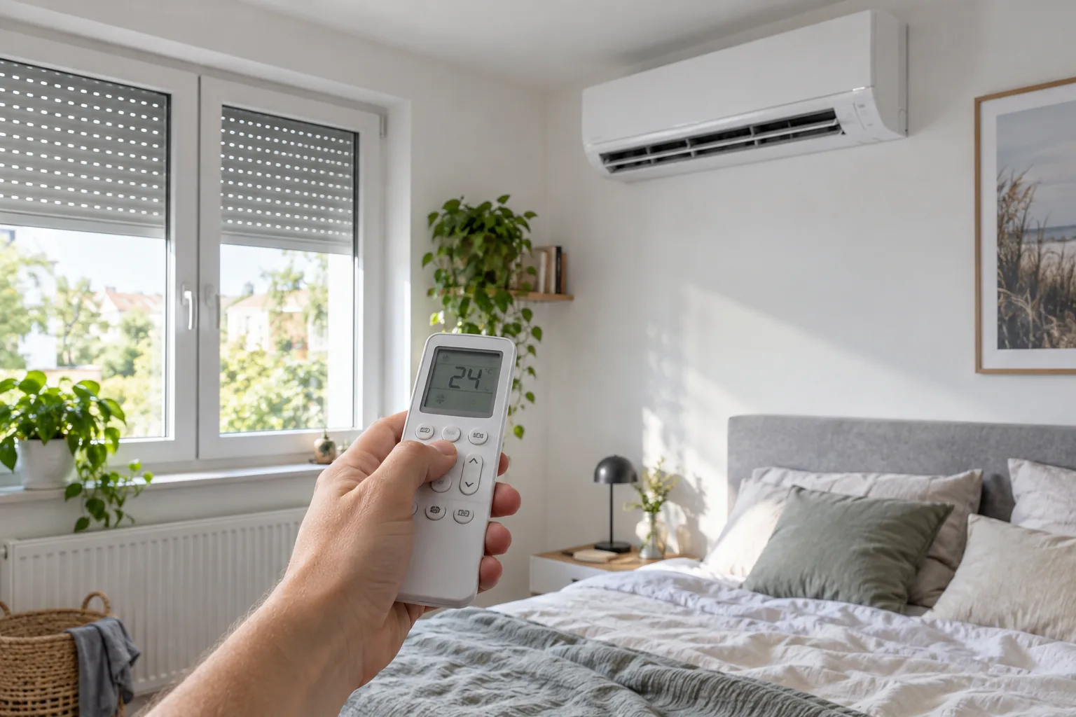 Klimaanlage Stromverbrauch: Splitgerät bei geschlossenen Fenstern und außenliegendem Sonnenschutz effizient betreiben