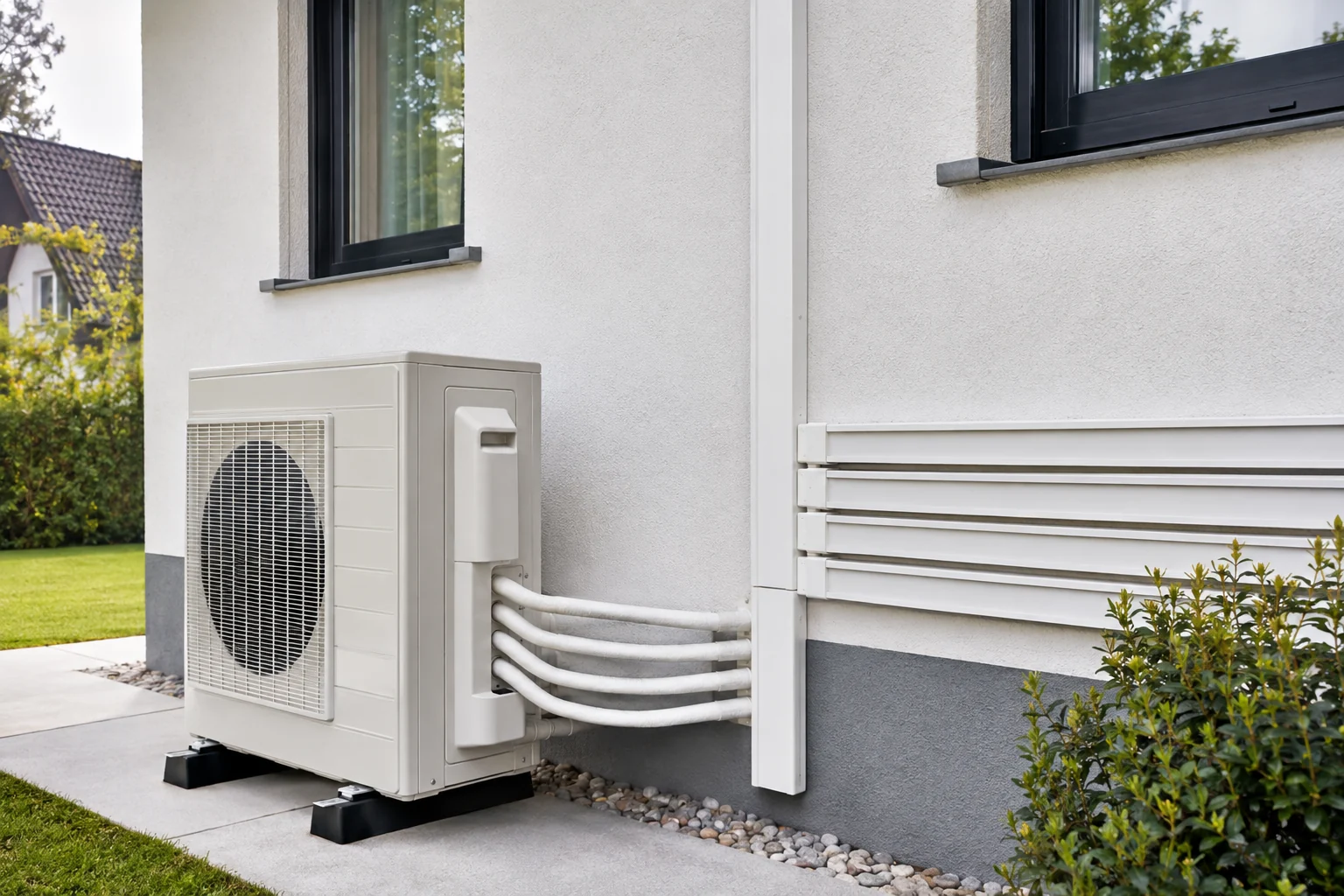 Außengerät einer Multi-Split-Klimaanlage mit mehreren Leitungswegen